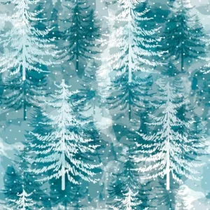 Cadeaupapier - Aquarel Kerstbomen