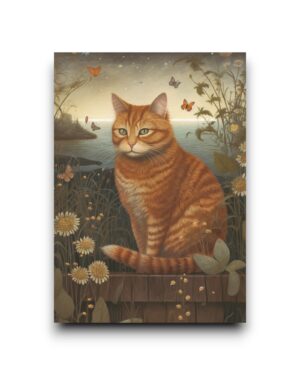 A6 Ansichtkaart - Cats: Ginger by the sea