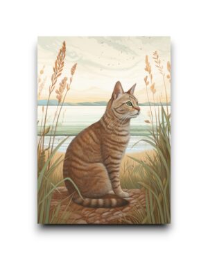 A6 Ansichtkaart - Cats: Ginger grass