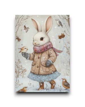 A6 Ansichtkaart - Cute Winter Animals: Snow walk