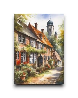A6 Ansichtkaart - Dutch Watercolors: Village street