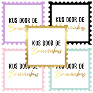 Stickers - Postzegel - Kus door de brievenbus