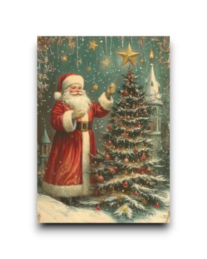 A6 Ansichtkaart - Vintage Christmas: Santa