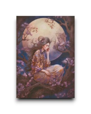 A6 Ansichtkaart - Night Garden: Lady in moonlight
