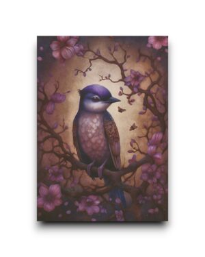 A6 Ansichtkaart - Night Garden: Purple bird