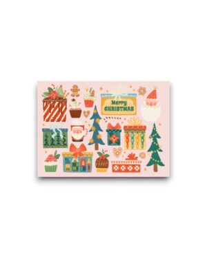 A6 Ansichtkaart - Pink Christmas