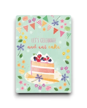 A6 Ansichtkaart - Let's celebrate with cake