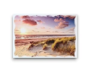 Ansichtkaart - Zonsondergang vanaf de duinen