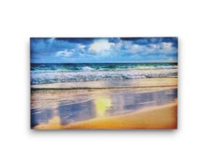 Ansichtkaart - Weerspiegeling van de zon op het strand