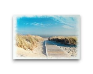 Ansichtkaart - Strandopgang over houtenpad
