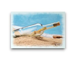 Ansichtkaart - Flessenpost op het strand 2