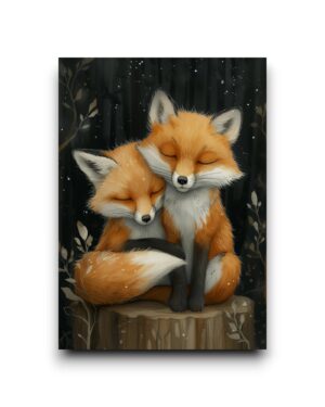 A6 Ansichtkaart - Cuddle Time: Vos