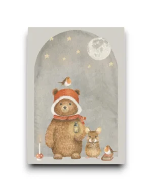 A6 Ansichtkaart - Beer met muis