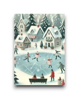 A6 Ansichtkaart - Winter Village: Ice skating