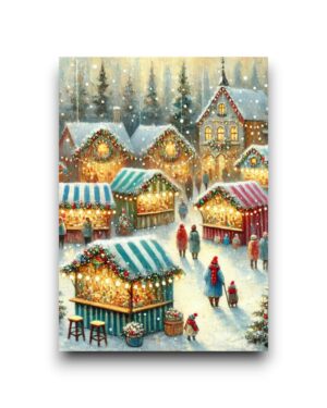 A6 Ansichtkaart - Winter Village: Christmas market