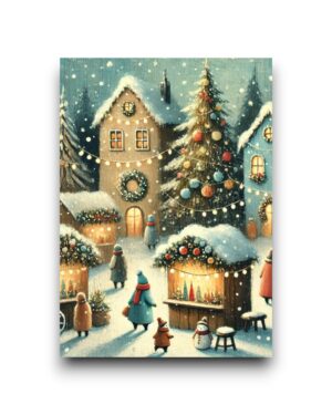 A6 Ansichtkaart - Winter Village: Lights of christmas