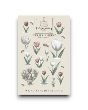 Stickervel - Tulpen en bijen