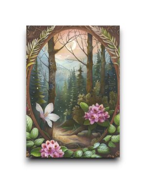 A6 Ansichtkaart - Bosbloemen: Rhododendron en Clematis