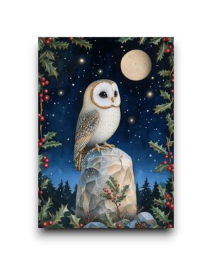 A6 Ansichtkaart - Berry Christmas: Uil