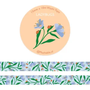 Washitape - Bloemen met liefheersbeestjes