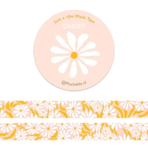 Washitape - Witte bloemen