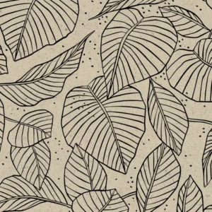 Inpakpapier 50cm - White Leaves