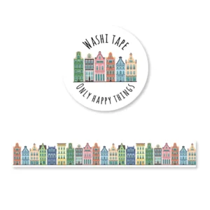 Washitape - Amsterdamse grachtenhuisjes