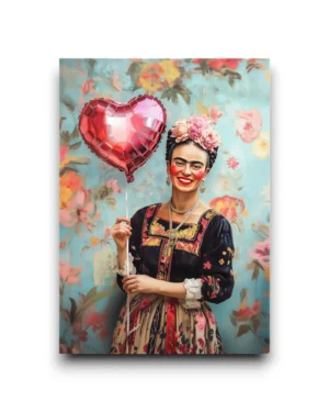 A6 Ansichtkaart - Frida Kahlo: Valentine balloon