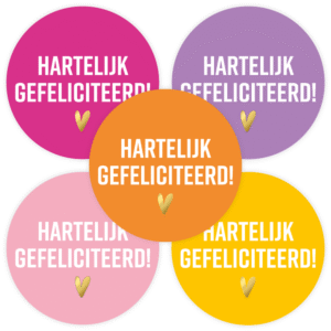 Stickers - Hartelijk gefeliciteerd met hartje