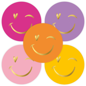 Stickers - Smiley's met hartje