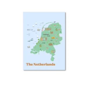 A6 ansichtkaart - Nederland (geillustreerd)