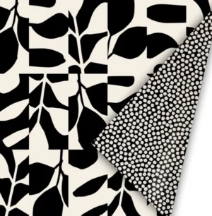Inpakpapier 50cm - Abstract Botanics black/white