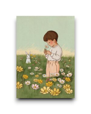 A6 Ansichtkaart - Flower Field Boy