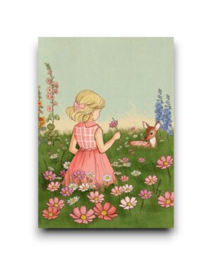 A6 Ansichtkaart - Flower Field Girl