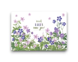 A6 Ansichtkaart - Geraniums 'veel liefs voor jou'  you!'