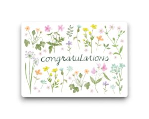 A6 Ansichtkaart - Fieldflowers 'congratulations'