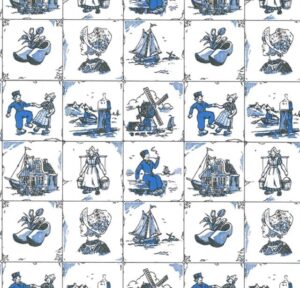 Cadeaupapier  - Hollandse tegeltjes Delfts blauw