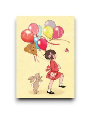 A6 ansichtkaart - Birthday Balloons