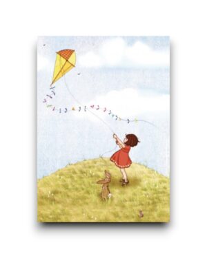 A6 ansichtkaart - Fly a kite