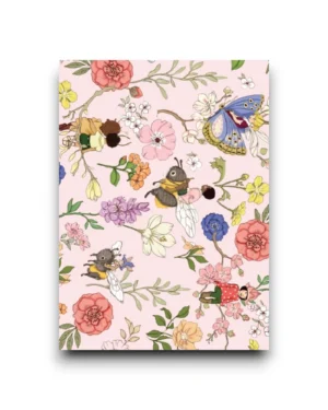 A6 ansichtkaart - Bug garden (roze)
