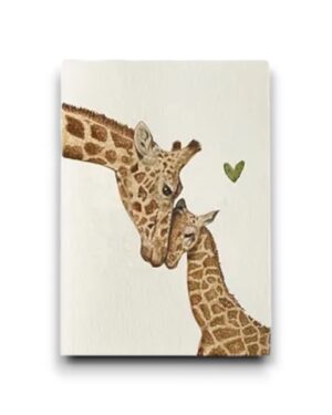 A6 ansichtkaart - Giraffen liefde met hartjes