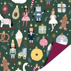 Luxe inpakpapier -  Notenkrakers & kerstballen