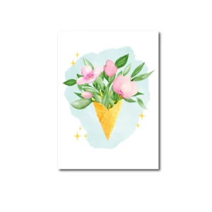 A6 ansichtkaart  - Flower ice cream
