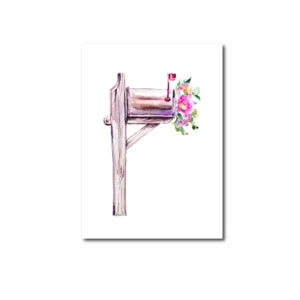 A6 ansichtkaart  - Flower mailbox