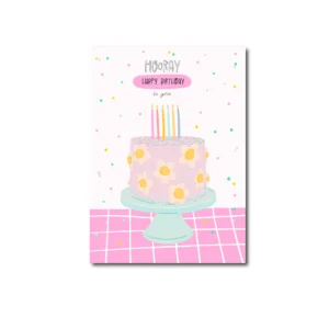 A6 ansichtkaart  - Hooray cake