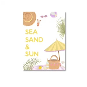 A6 ansichtkaart  - Sea sand & sun
