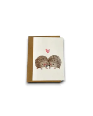 Gevouwen kaart - Twee egels met een hartje