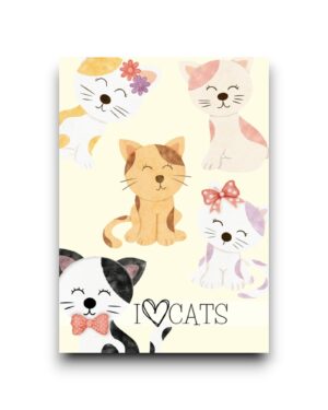 A6 Ansichtkaart - I 'Heart' Cats