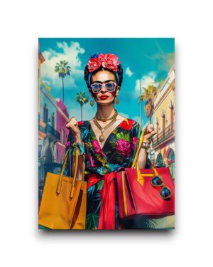 A6 Ansichtkaart - Frida Kahlo - Shopping