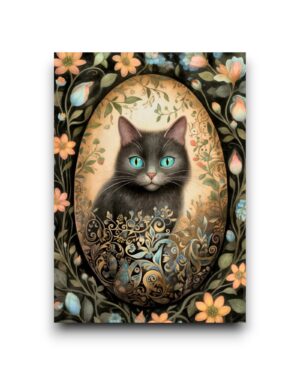 A6 Ansichtkaart - Easter Eggs - Kat